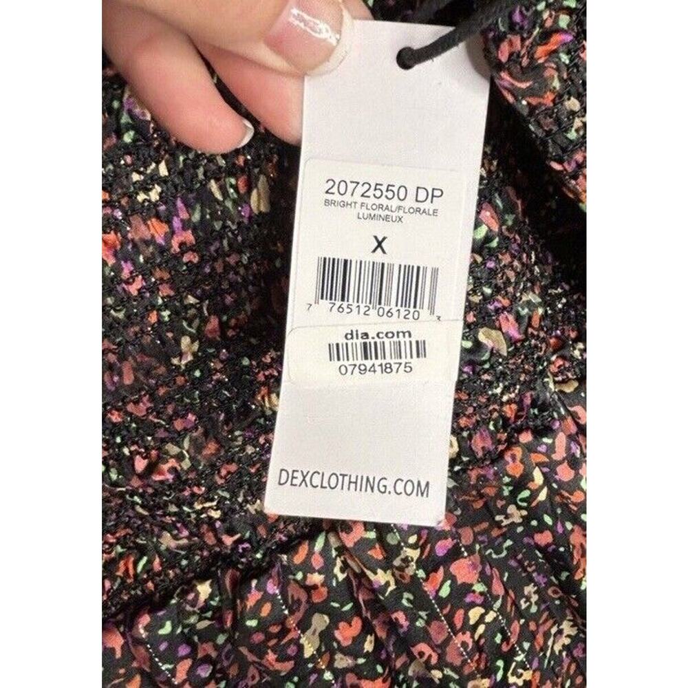 Dex Square Neck Dress Floral Midi Size XL Smocked Ruffled Party Dance NWT - Picture 8 of 11